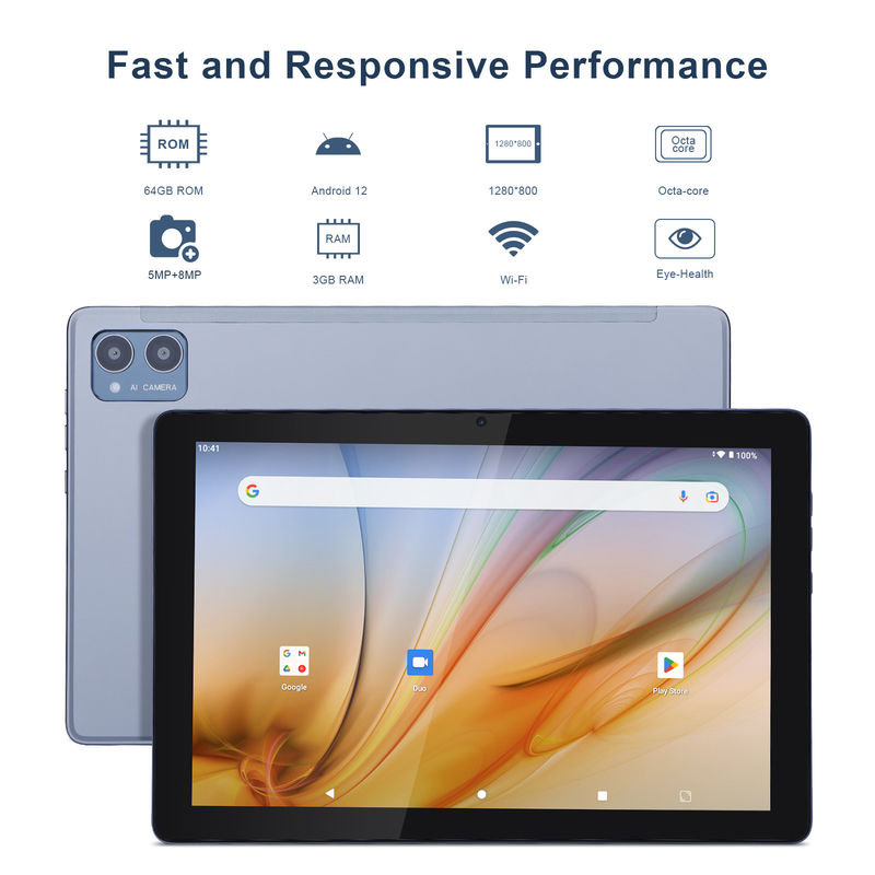 C Idea Tablette éducative pour les étudiants Android 12 Tablette 10 pouces avec Google Play 64 Go de ROM 3 Go de RAM 128 Go
