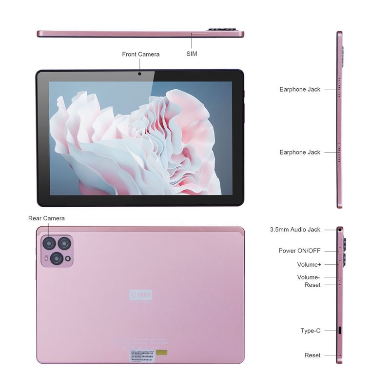 C idée 8 Go de RAM 10 pouces Tablet PC 256 Go de ROM TF 256 Go élargi 1280 × 800 IPS Écran 10000 mAh Batterie CM 8000plus
