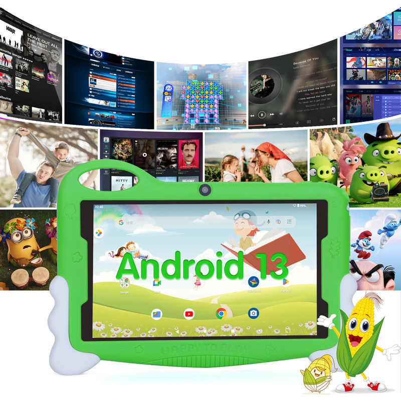 C idée Tablette d'étude pour enfants étudiants 7 pouces mignonne longue durée de vie de la batterie 32 Go Stockage 2 MP + 5 MP Doubles caméras CM90 Vert