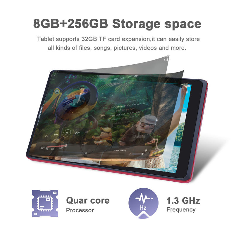 C idée PC tablette Android 8 pouces 256GB Grande capacité de stockage 5MP + 8MP Caméras 8000mAh Durée de vie de la batterie Lire CM835 Rouge