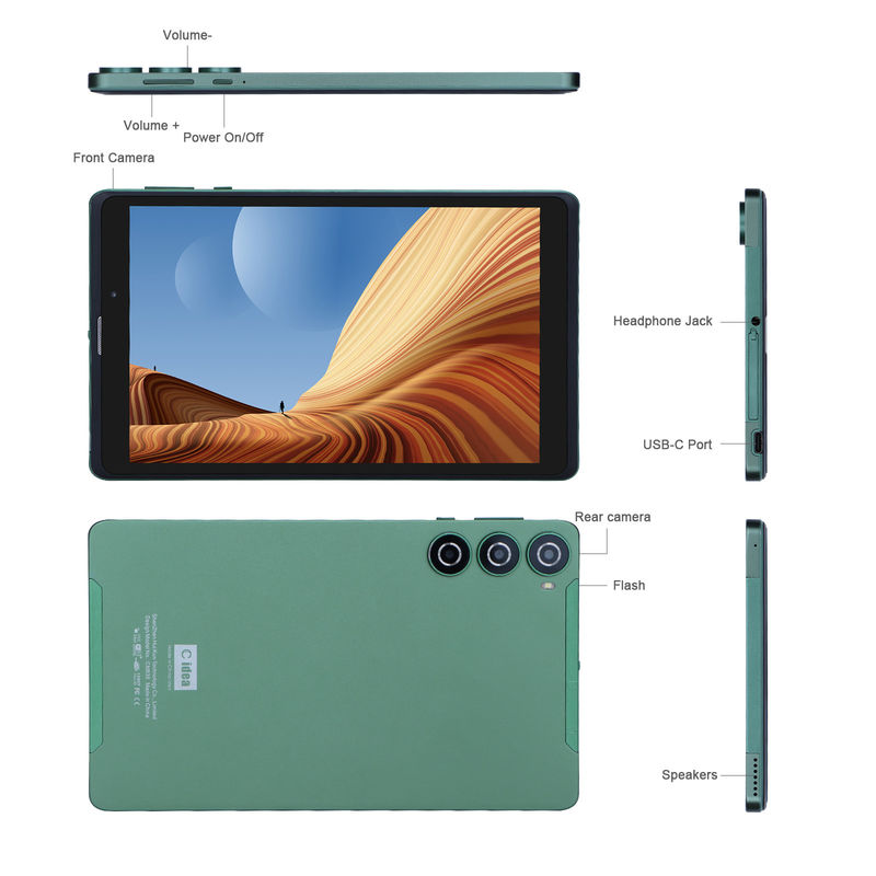 L'idée C est de prendre en charge la tablette verte PC 8 Go de RAM 256 Go de ROM 800x1280 IPS Tablette à écran HD avec boîtier CM835