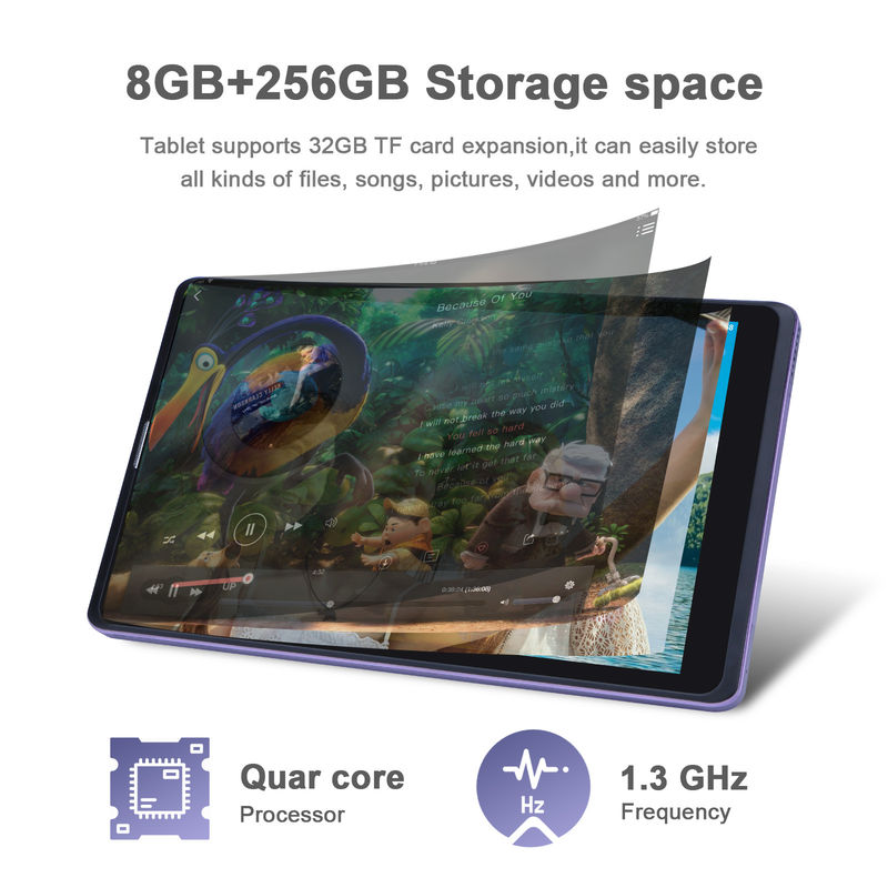 C idée Android 12 Tablettes pour la lecture Portable violet longue durée de vie de la batterie Carte TF Tablettes d'écran HD élargissables avec boîtier CM835