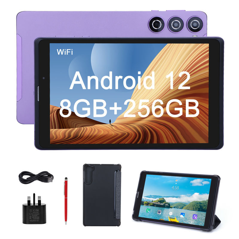 C idée Android 12 Tablettes pour la lecture Portable violet longue durée de vie de la batterie Carte TF Tablettes d'écran HD élargissables avec boîtier CM835