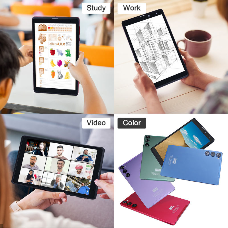 C idée Android 12 Tablettes pour la lecture Portable violet longue durée de vie de la batterie Carte TF Tablettes d'écran HD élargissables avec boîtier CM835