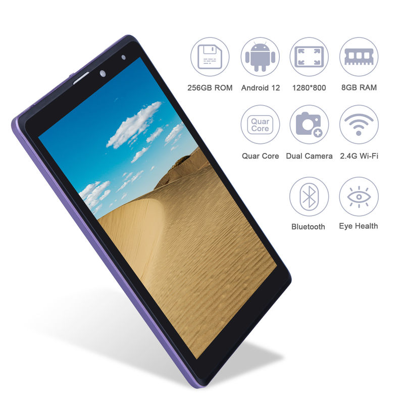 C idée Android 12 Tablettes pour la lecture Portable violet longue durée de vie de la batterie Carte TF Tablettes d'écran HD élargissables avec boîtier CM835