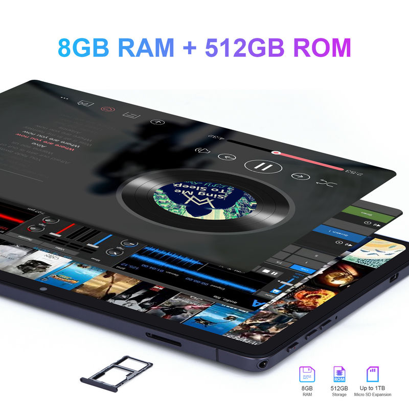 C idée Grand écran 8 Go de RAM 512 Go de ROM 10 pouces Tablette PC avec clavier CM8500