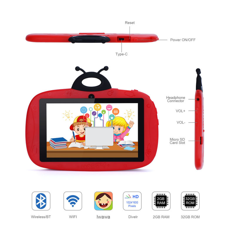C Idea Tablet WiFi pour les enfants 7 pouces Smart Tablet PC pour l'apprentissage des tout-petits avec le boîtier CM76
