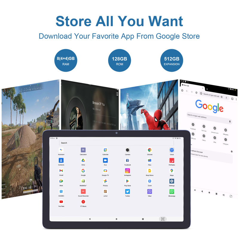 C idée 10,1 pouces Android 12 Tablet 8 Go de RAM 128 Go de ROM Modèle CM1200