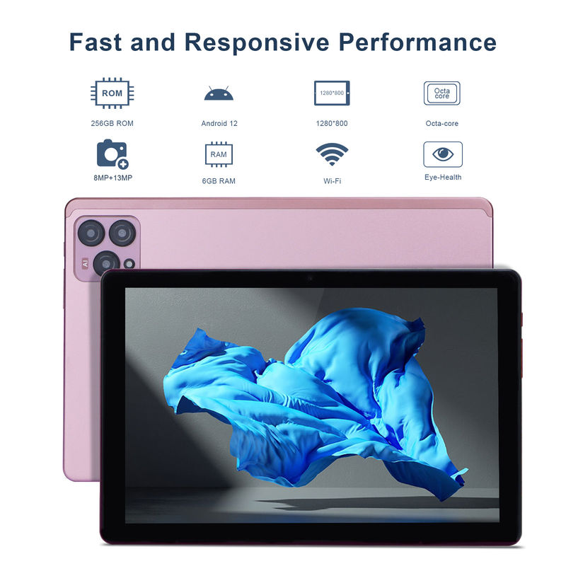 C idée 10 pouces Android 12 Tablet 8 Go de RAM 256 Go de ROM Modèle CM8000PLUS Rose