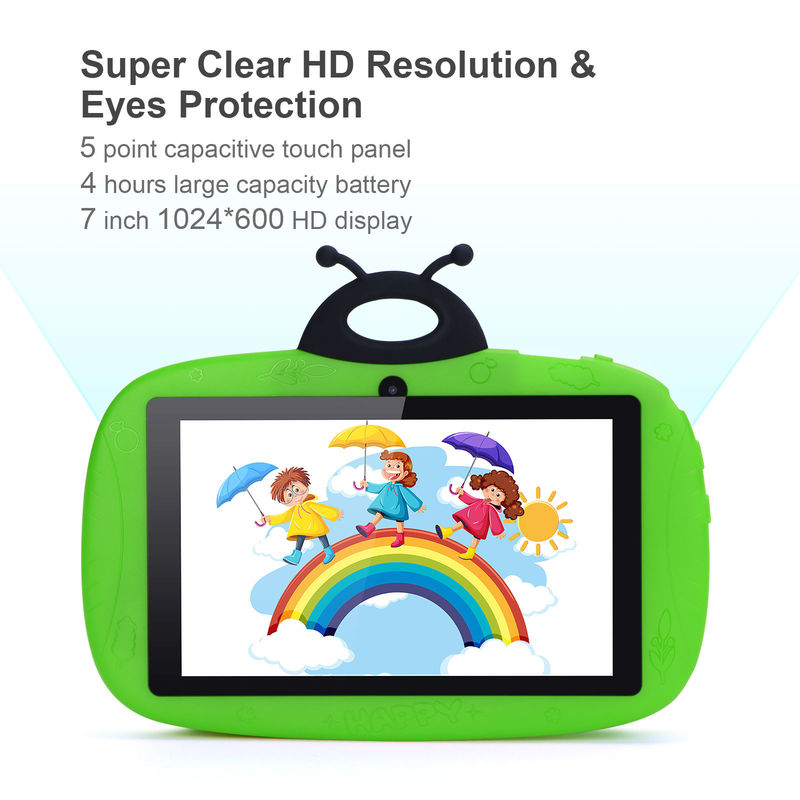 C idée Double caméra WiFi 7 pouces Tablette PC Android Enfants pour l'apprentissage des tout-petits 128 Go avec Case Kids App CM76 Vert