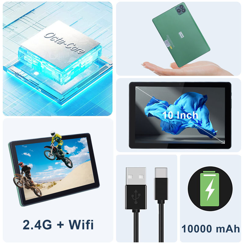 C idée 10 pouces Android 12 Tablet 8 Go de RAM 256 Go de ROM Modèle CM8000PLUS Vert