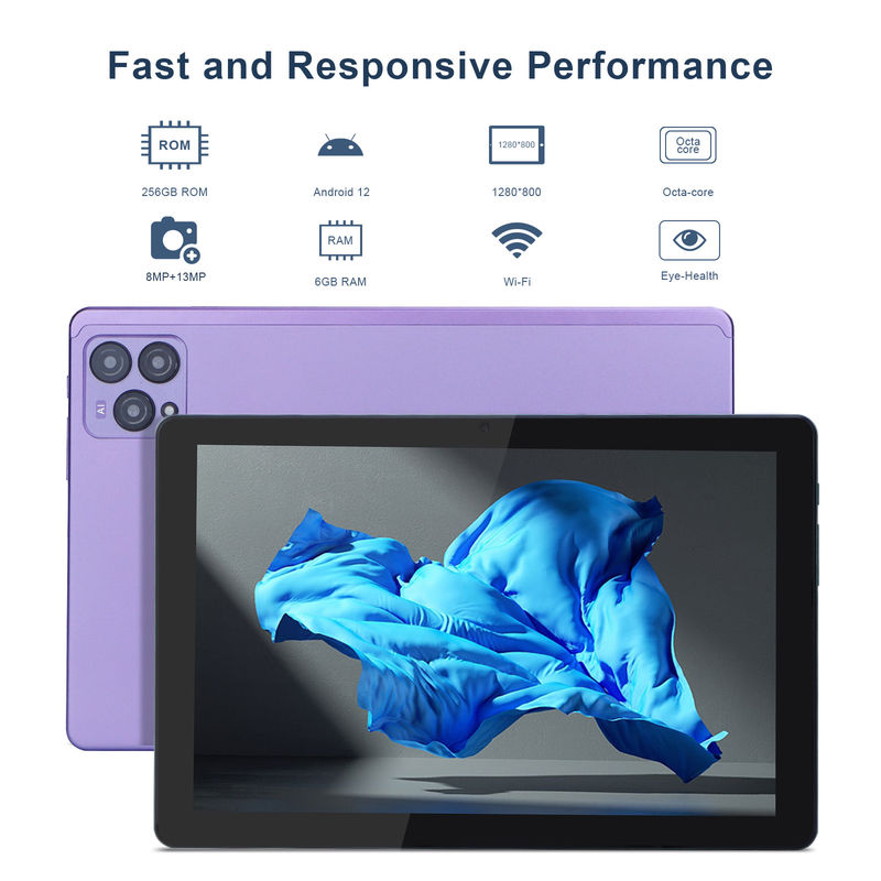 C idée 10 pouces Android 12 Tablet 8 Go de RAM 256 Go de ROM Modèle CM8000PLUS Pourpre