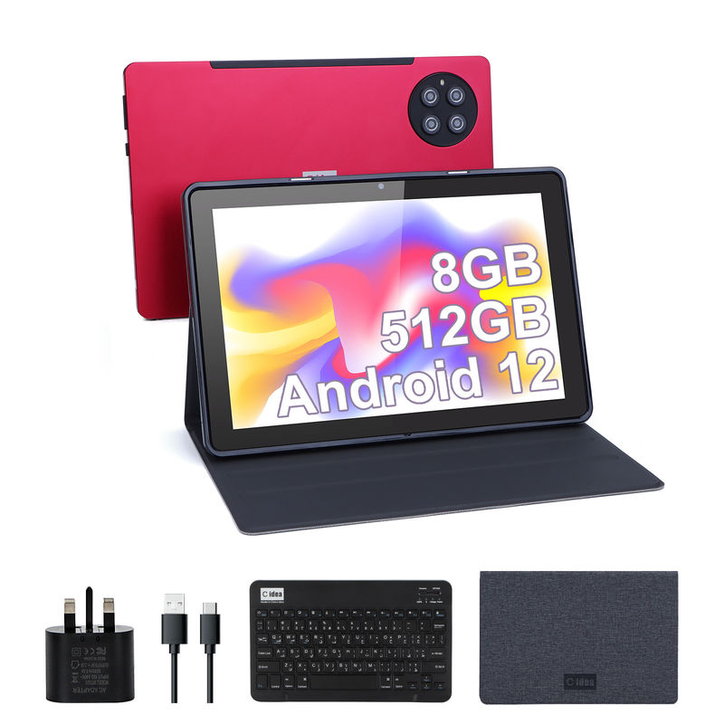 C idée 9,7 pouces Android 12 Tablet 8 Go de RAM 512 Go de ROM Modèle CM7800 Rouge