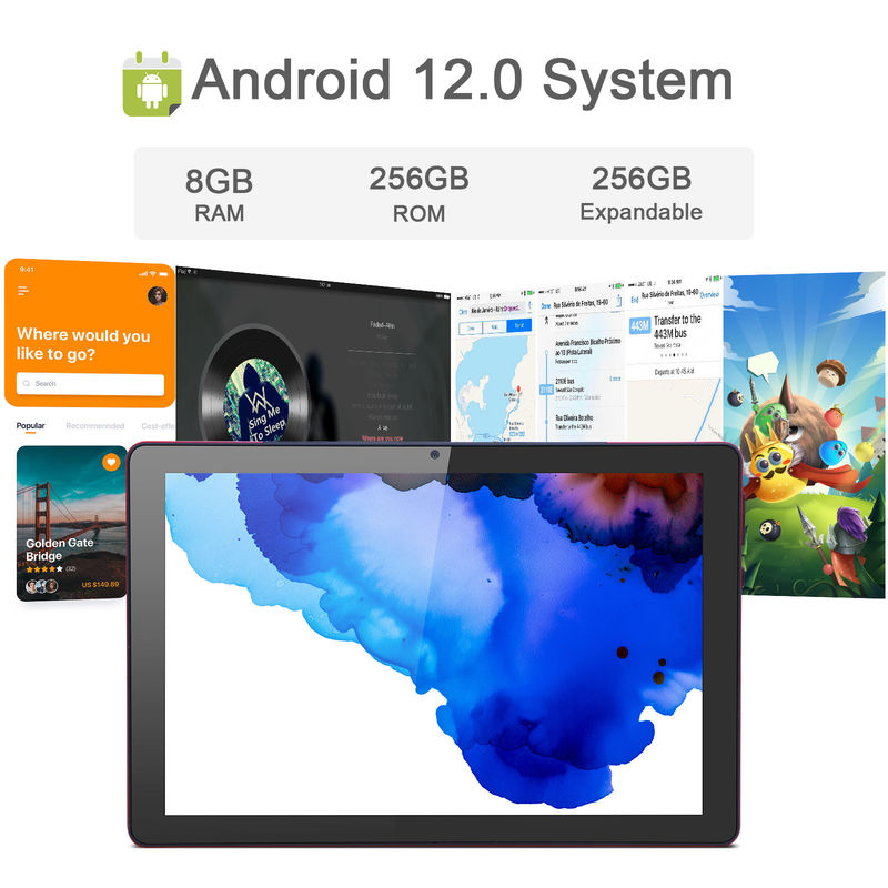 C idée 9,7 pouces Android 12 Tablet 8 Go de RAM 512 Go de ROM Modèle CM7800 Rouge