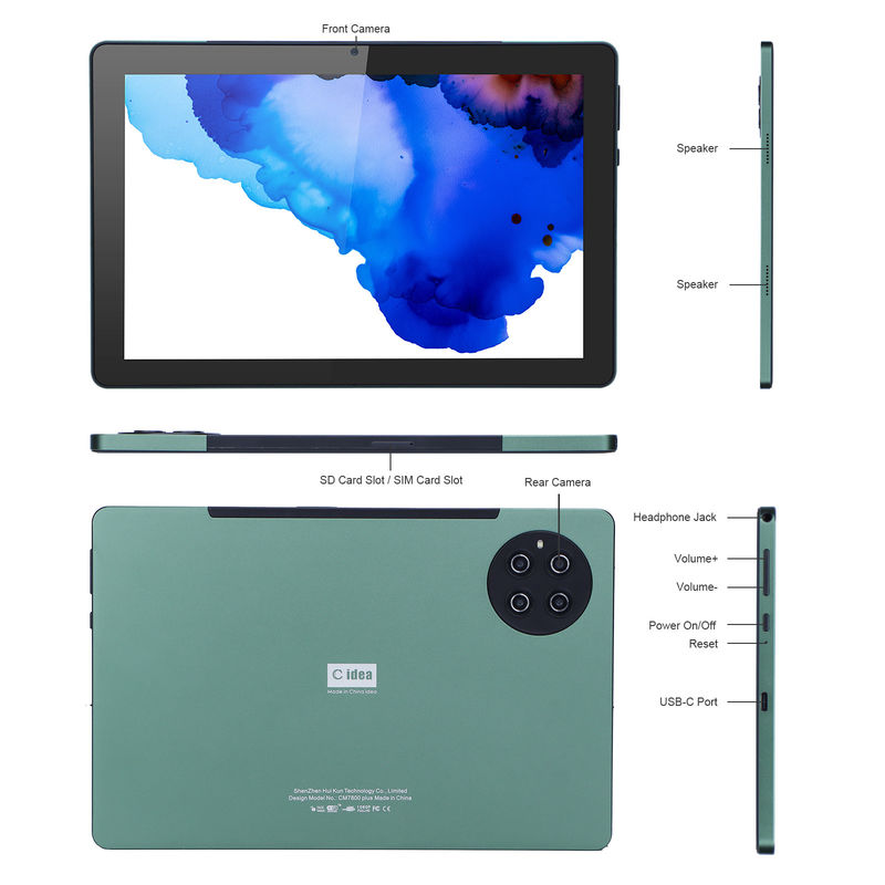 C idée 9,7 pouces Android 12 Tablet 8 Go de RAM 512 Go de ROM Modèle CM7800 Vert