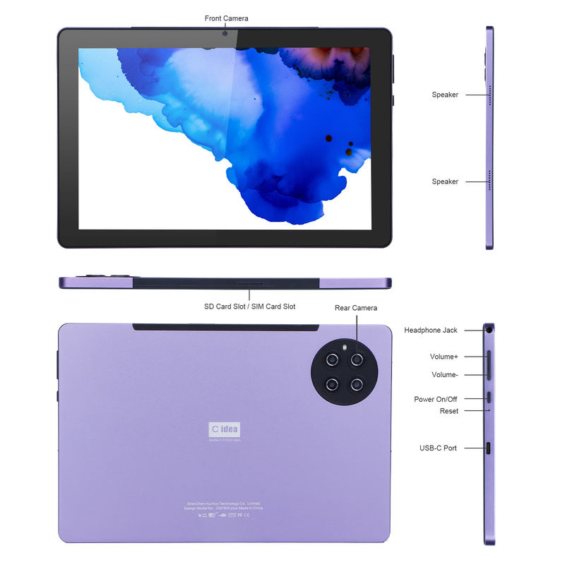 C idée 9,7 pouces Android 12 Tablet 8 Go de RAM 512 Go de ROM Modèle CM7800 Pourpre