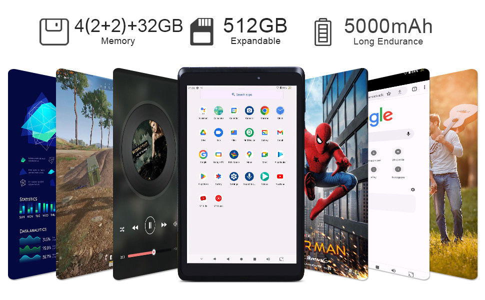 C idée Jeunesse Tablette 8 pouces Android 13 avec écran de lumière bleue, WiFi, 32 Go + 64 Go, 800 * 1280 IPS incell CM826