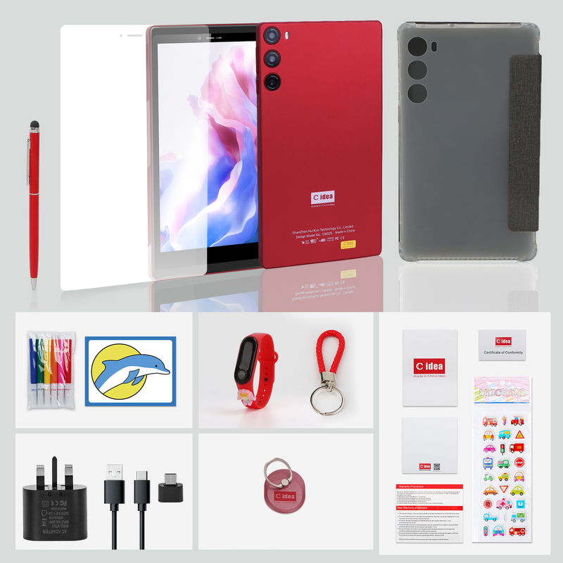 C Idea Tablet 7 pouces 6 Go de RAM 128 Go de ROM avec carte SIM Tablet Android PC pour les étudiants CM525 rouge