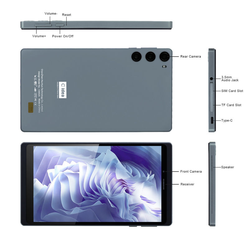 C Idée Tablette scolaire 512 Go Android 12 avec prise en charge SIM Smart Tablet PC CM525 gris