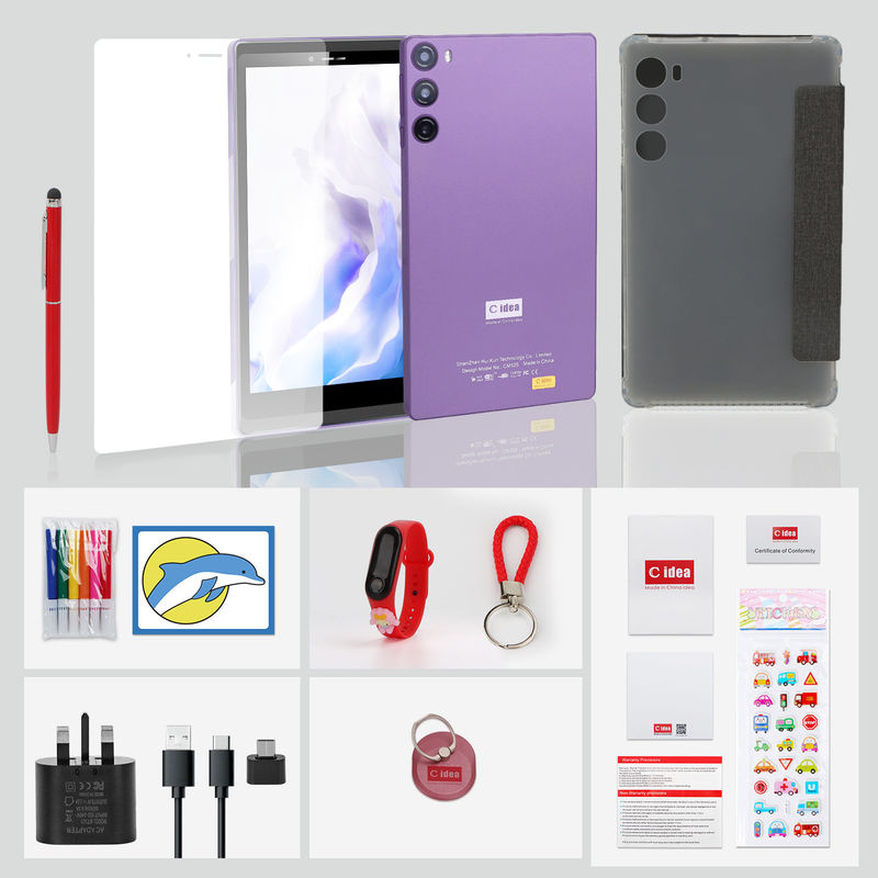 C idée 7 pouces 6 + 128GB 6000mAh Android Tablet PC avec carte SIM pour les étudiants CM525 violet