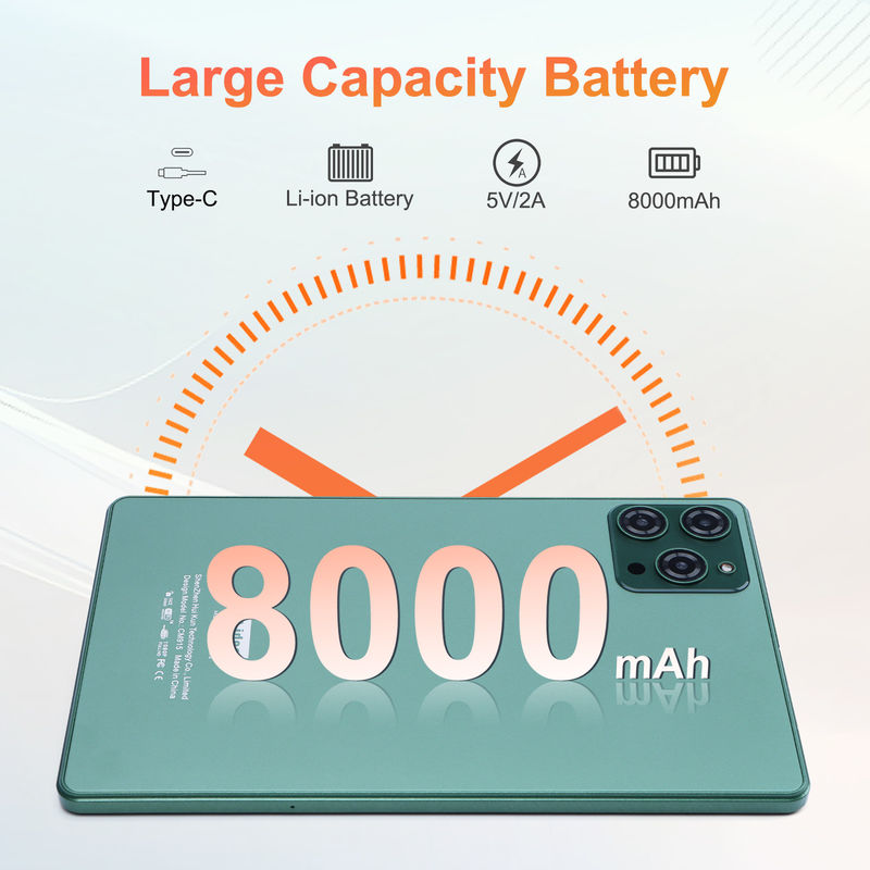 C idée Tablette Android 12 de 9 pouces 8 Go de RAM 512 Go de ROM 5 MP + 8 MP Tablette WIFI à double caméra avec carte SIM CM915 (vert)