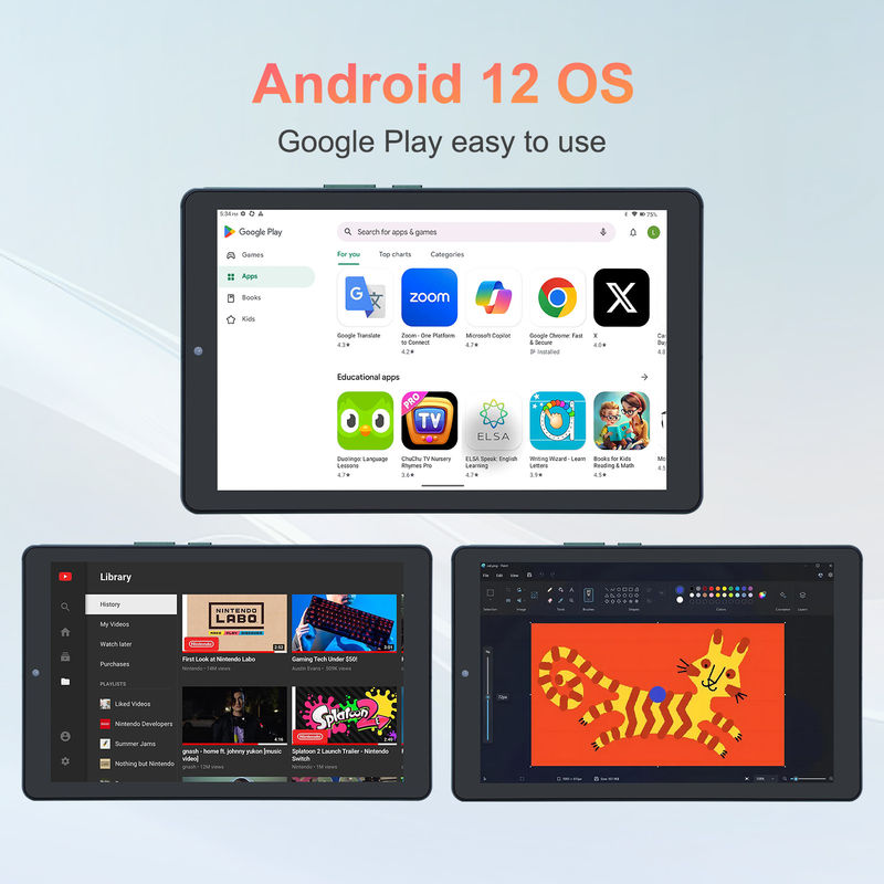 C idée Tablette Android 12 de 9 pouces 8 Go de RAM 512 Go de ROM 5 MP + 8 MP Tablette WIFI à double caméra avec carte SIM CM915 (vert)