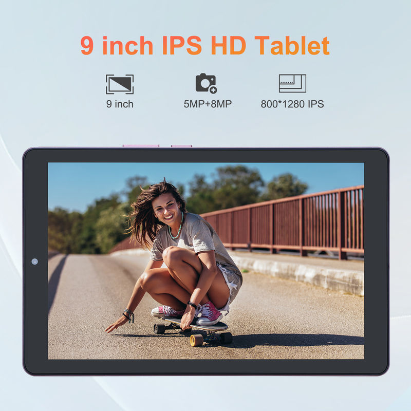 C idée Tablette Android 12 de 9 pouces 8 Go de RAM 512 Go de ROM 5 MP + 8 MP Tablette WIFI à double caméra avec carte SIM CM915 (Rose)