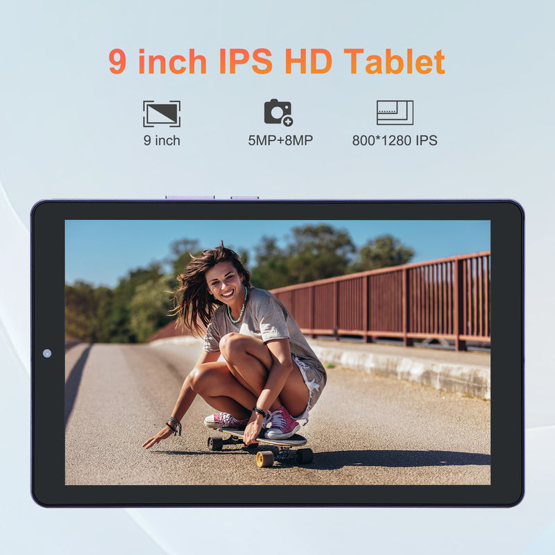 C idée Tablette Android 12 de 9 pouces 8 Go de RAM 512 Go de ROM 5 MP + 8 MP Tablette WIFI à double caméra avec carte SIM CM915 (violet)