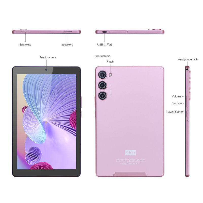 C idée 9 pouces PC tablette WIFI 2.4G / 5G 800x1280 IPS Écran Android Tablette Téléphone Appui aux appels avec double caméra ((Rose)