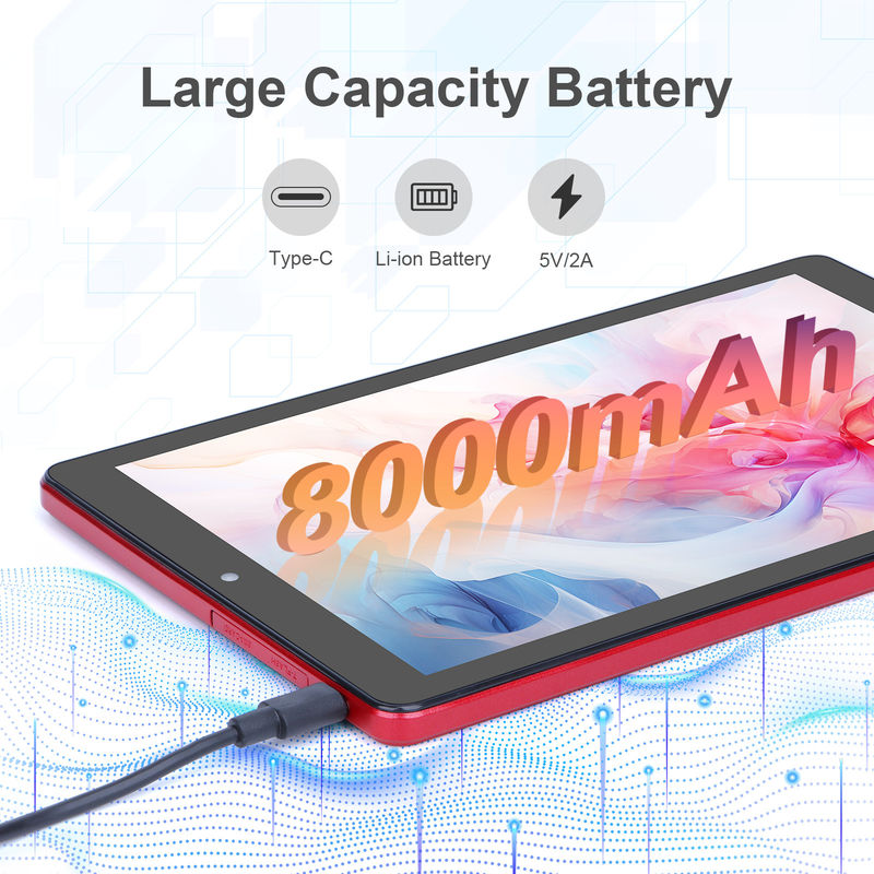C idée 9 pouces Tablet PC WIFI 2.4G/5G 800x1280 IPS Écran Android Tablette Téléphone Appui aux appels avec double caméra ((Rouge)