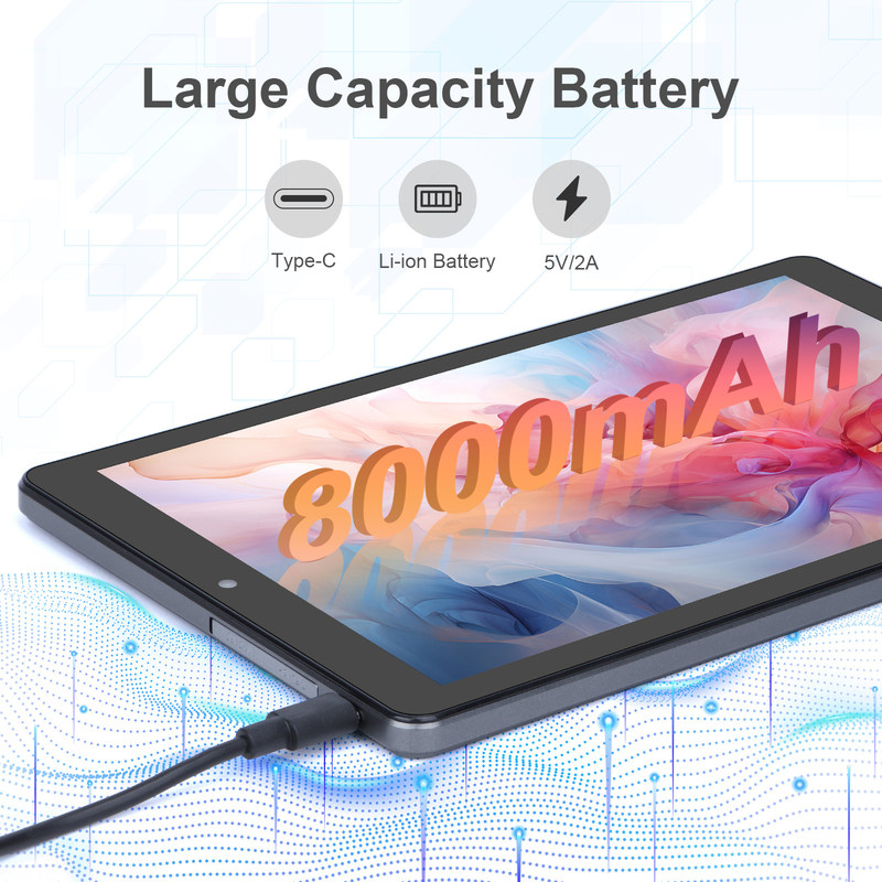 C idée 9 pouces Tablet PC WIFI 2.4G/5G 800x1280 IPS Écran Android Tablette Téléphone Appui aux appels avec double caméra ((Gray)