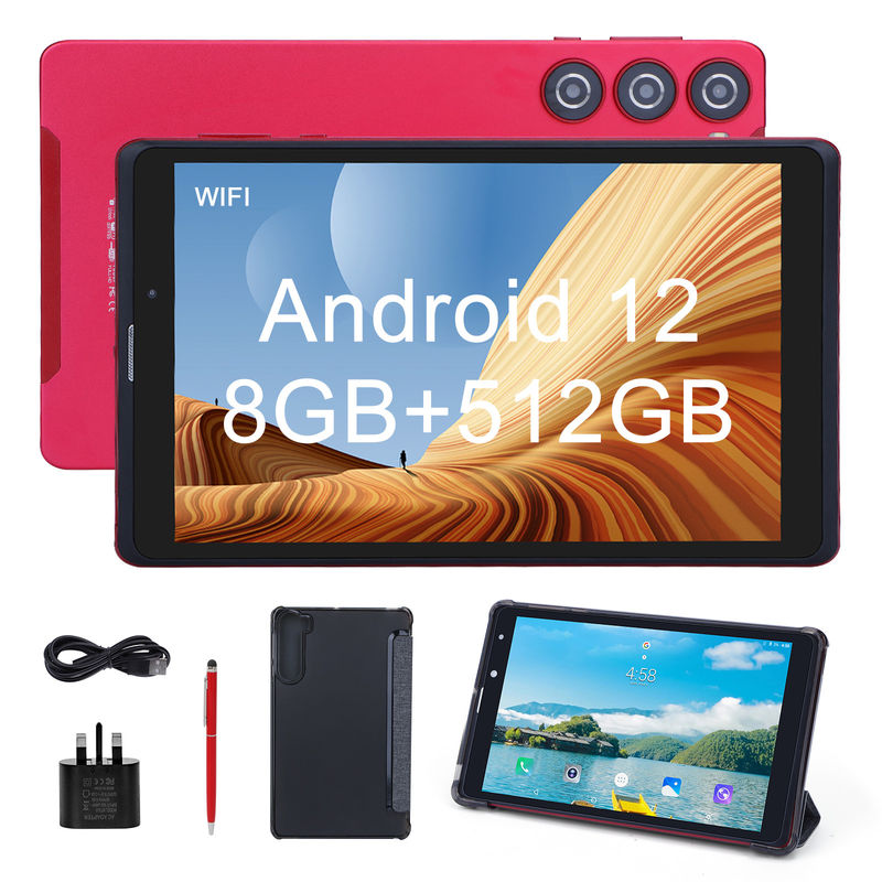 C idée Tablet PC Android 8 pouces Fabricant avec Android 12 Quad Core 8GB+512GB Stockage IPS HD Affichage CM835 (rouge)