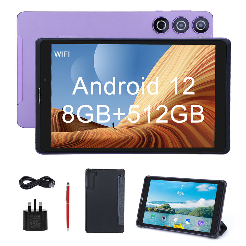 C idée 8 pouces Android Tablet PC fabricant avec Android 12 Quad Core 8GB + 512GB stockage IPS HD affichage CM835 ((violet)