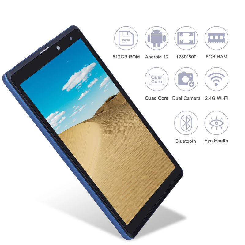 C idée Tablet PC Android 8 pouces Fabricant avec Android 12 Quad Core 8GB+512GB Stockage IPS affichage HD CM835 (bleu)