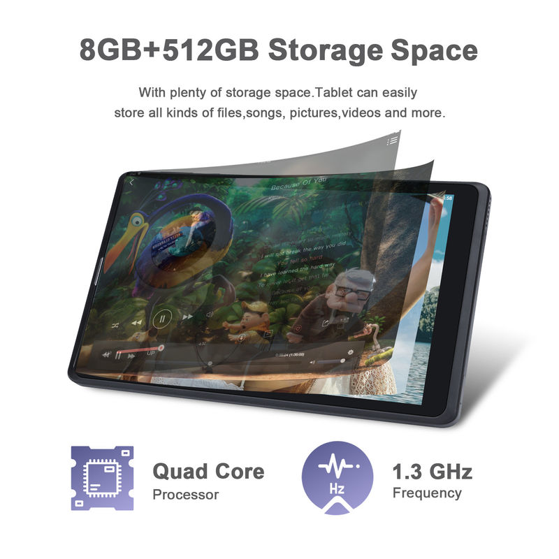C idée 8 pouces Android Tablet PC fabricant avec Android 12 Quad Core 8GB + 512GB stockage IPS HD affichage CM835 ((noir)