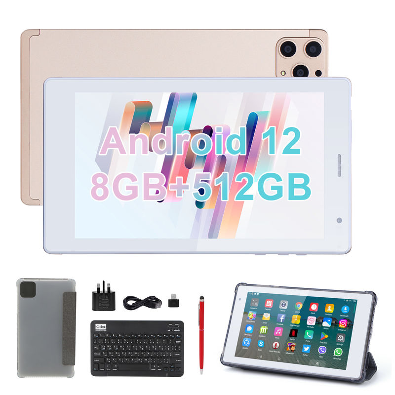 C idée 7 pouces tablettes intelligentes Android 8 + 512 Go tablettes wifi quad-core HD écran tactile CM513 ((Or)