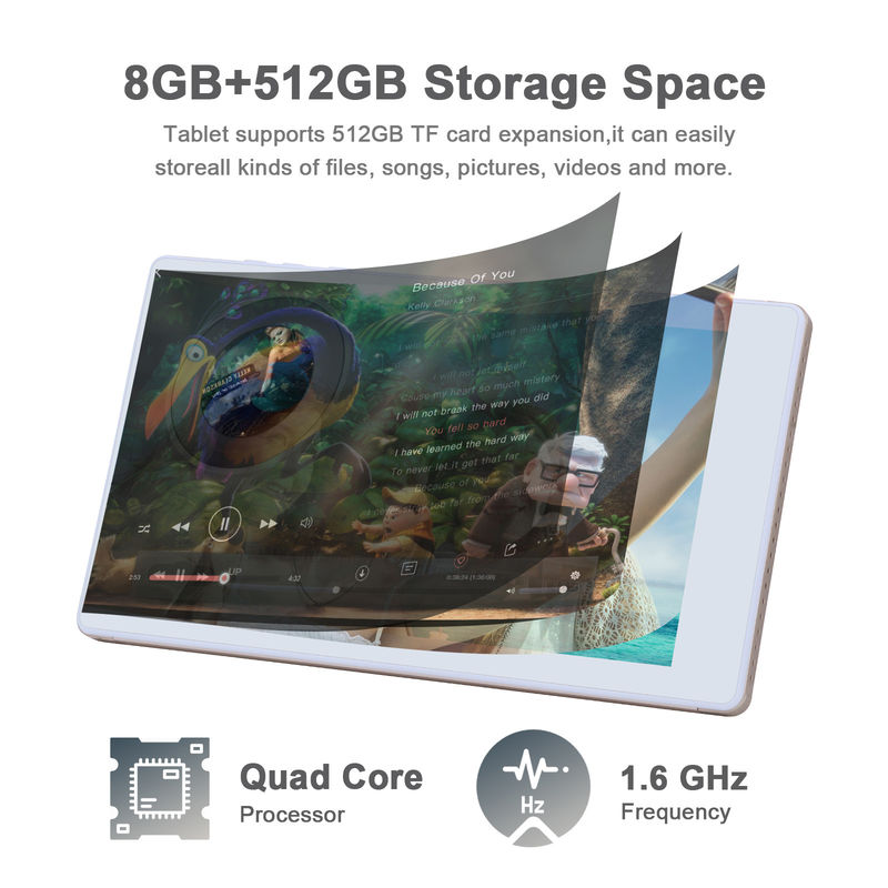C idée 7 pouces tablettes intelligentes Android 8 + 512 Go tablettes wifi quad-core HD écran tactile CM513 ((Or)