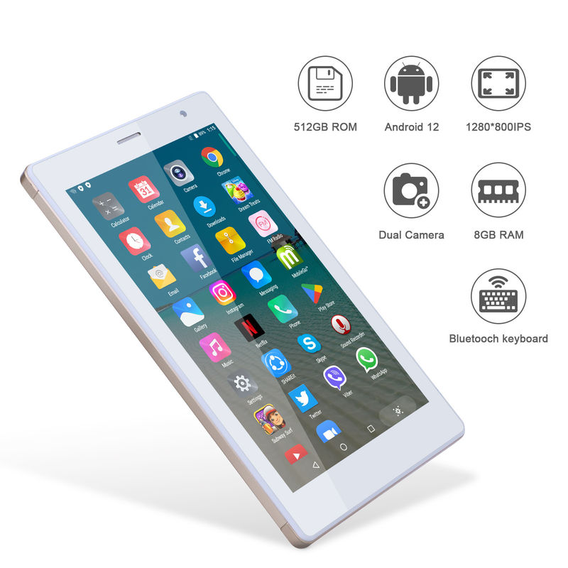 C idée 7 pouces tablettes intelligentes Android 8 + 512 Go tablettes wifi quad-core HD écran tactile CM513 ((Or)