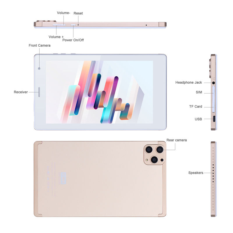 C idée 7 pouces tablettes intelligentes Android 8 + 512 Go tablettes wifi quad-core HD écran tactile CM513 ((Or)