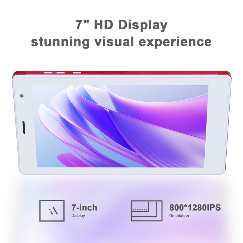 C idée 7 pouces Android Smart Tablets 8+512GB Quad Core WiFi Tablette à écran tactile HD CM513 ((Rouge)