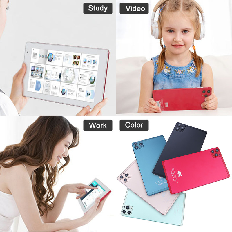 C idée 7 pouces Android Smart Tablets 8+512GB Quad Core WiFi Tablette à écran tactile HD CM513 ((Rouge)