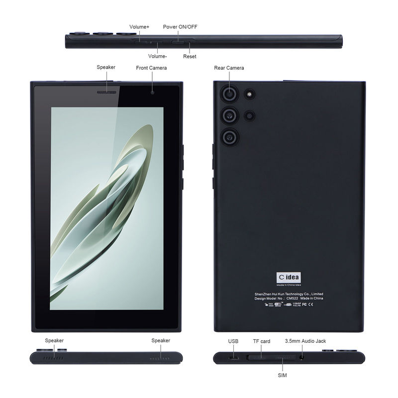 C idée Tablette portable à écran de 7 pouces avec écran bleu WiFi 32 Go + 32 Go Caméra double étendue en cadeau CM522 Noir