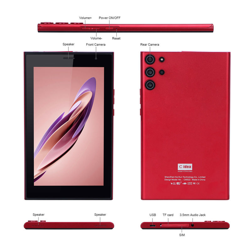 C idée PC tablette Android 7 pouces avec 6 RAM + 128 ROM stockage 6000mAh Durée de vie de la batterie pour les enfants et les adultes CM522 rouge