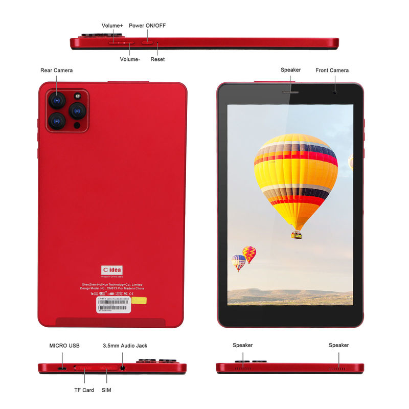 C idée 1280x800 IPS 8 pouces Tablette Android HD écran tactile GPS Wifi Double caméra 8000mAh Batterie CM813-rouge