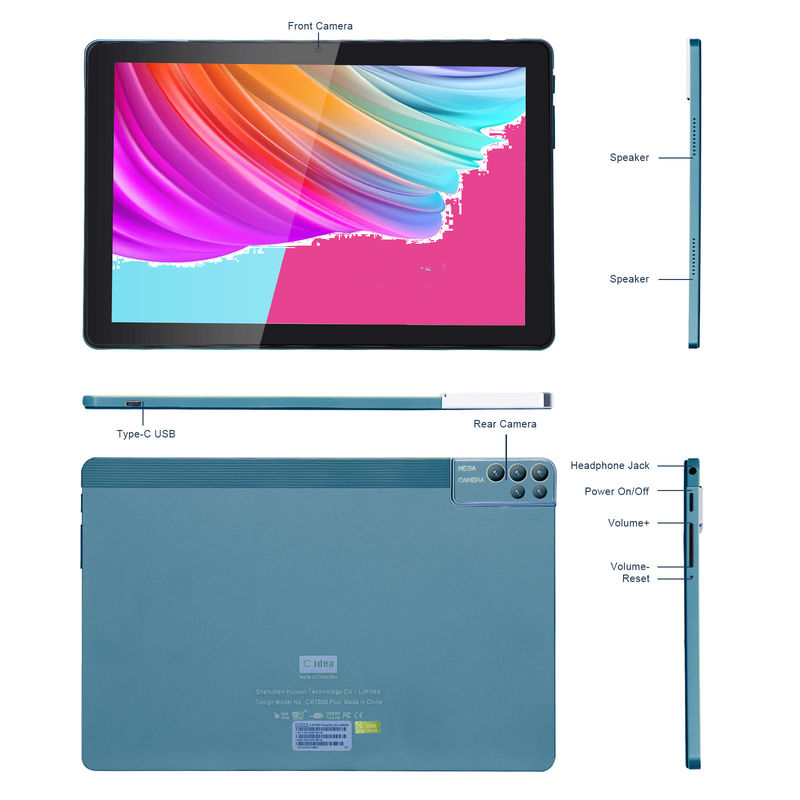 C idée 256ROM 10 pouces Tablet PC double caméra 5MP + 8MP Quad Core avec clavier Casse CM7000 bleu