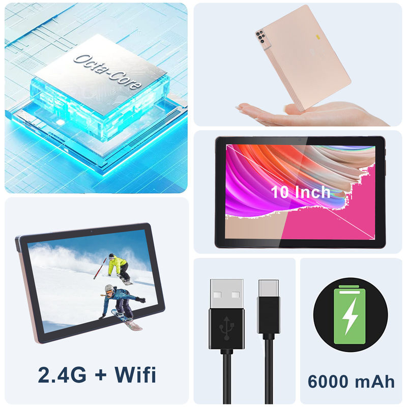 C Idée 10 pouces Tablette PC Android 12 Tablette 6 Go de RAM 256 Go de ROM 6000 mAh Batterie IPS HD Écran tactile CM7000PLUS