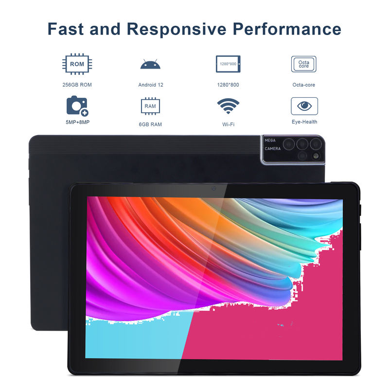 C idée 800x1280 IPS 10 pouces Tablette PC avec boîtier 256GB ROM Quad Core Double 5MP + 8MP Caméra HD IPS Affichage CM7000 Noir