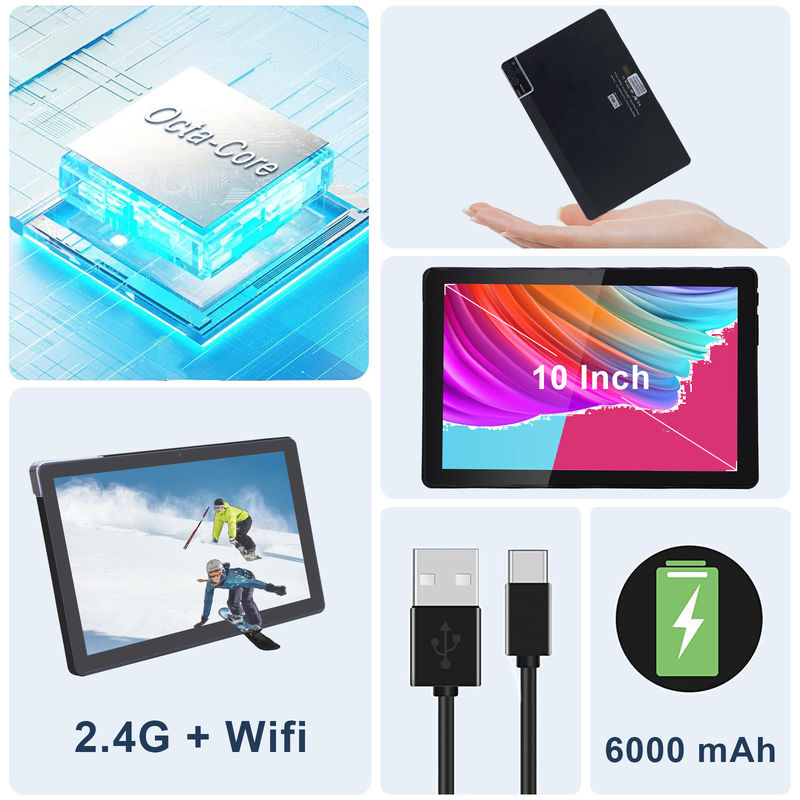 C idée 800x1280 IPS 10 pouces Tablette PC avec boîtier 256GB ROM Quad Core Double 5MP + 8MP Caméra HD IPS Affichage CM7000 Noir