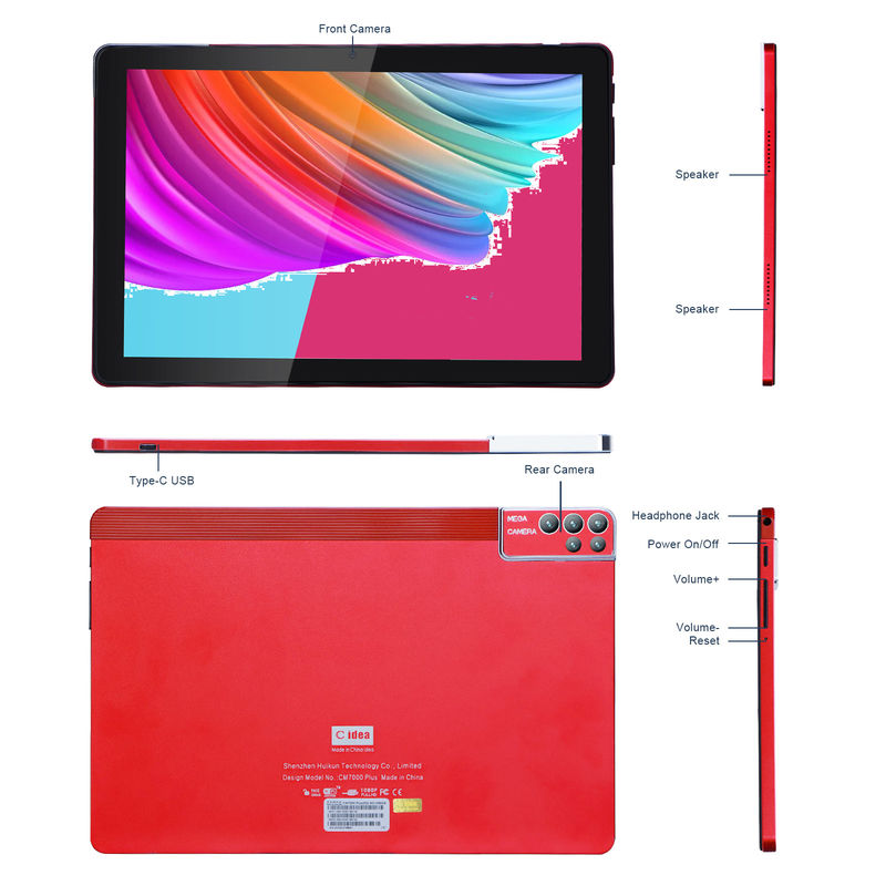 C Idée 10 pouces Tablette PC Android 12 Tablette 6 Go de RAM 256 Go de ROM 6000 mAh Batterie IPS HD Écran tactile CM7000PLUS