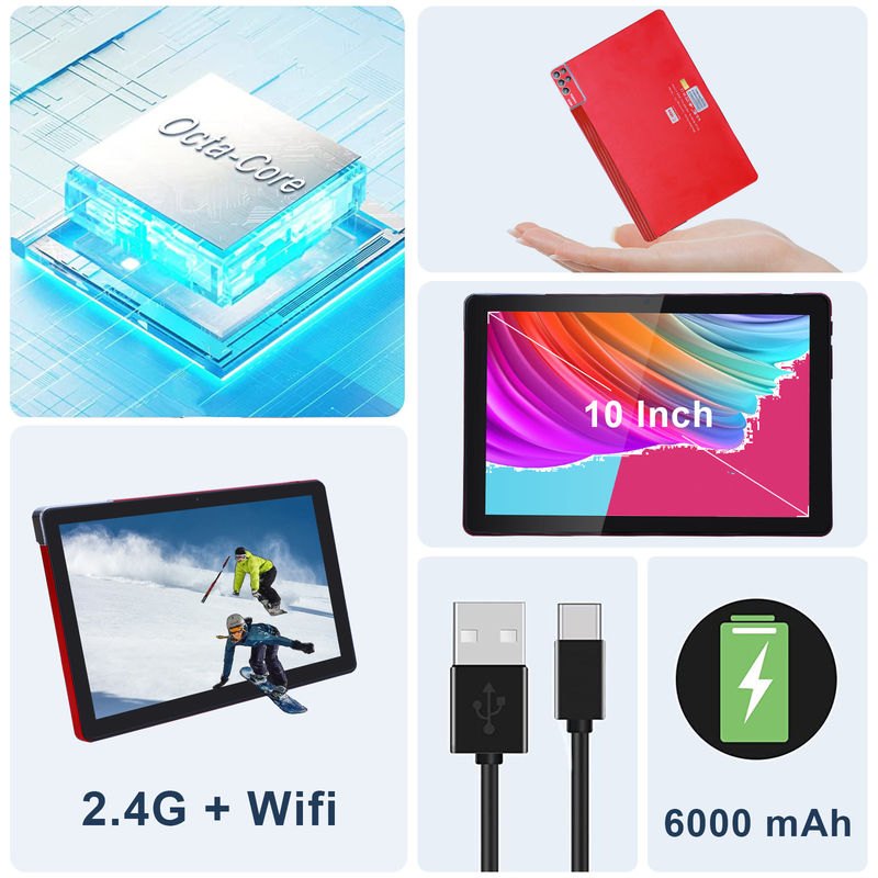 C Idée 10 pouces Tablette PC Android 12 Tablette 6 Go de RAM 256 Go de ROM 6000 mAh Batterie IPS HD Écran tactile CM7000PLUS
